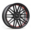 Boost Wheels B362 Glossblack Red stripe Black